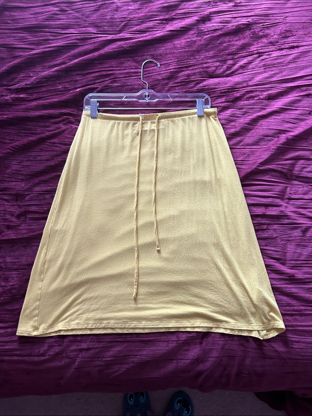 Neon yellow drawstring skirt